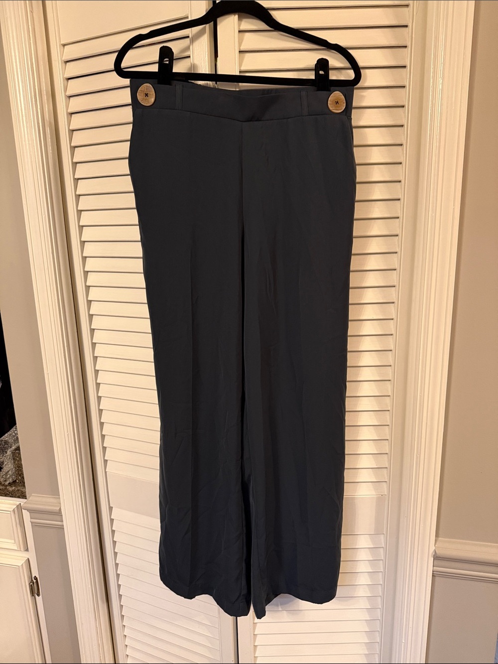 Gibson Latimer Slate Blue Wide-Leg Pants